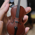 thumbnail image 5 of Leather Violin and Cello Keychain Mini Musical Instrument Keychain Vintage Leather Viol mj3380, 5 of 8