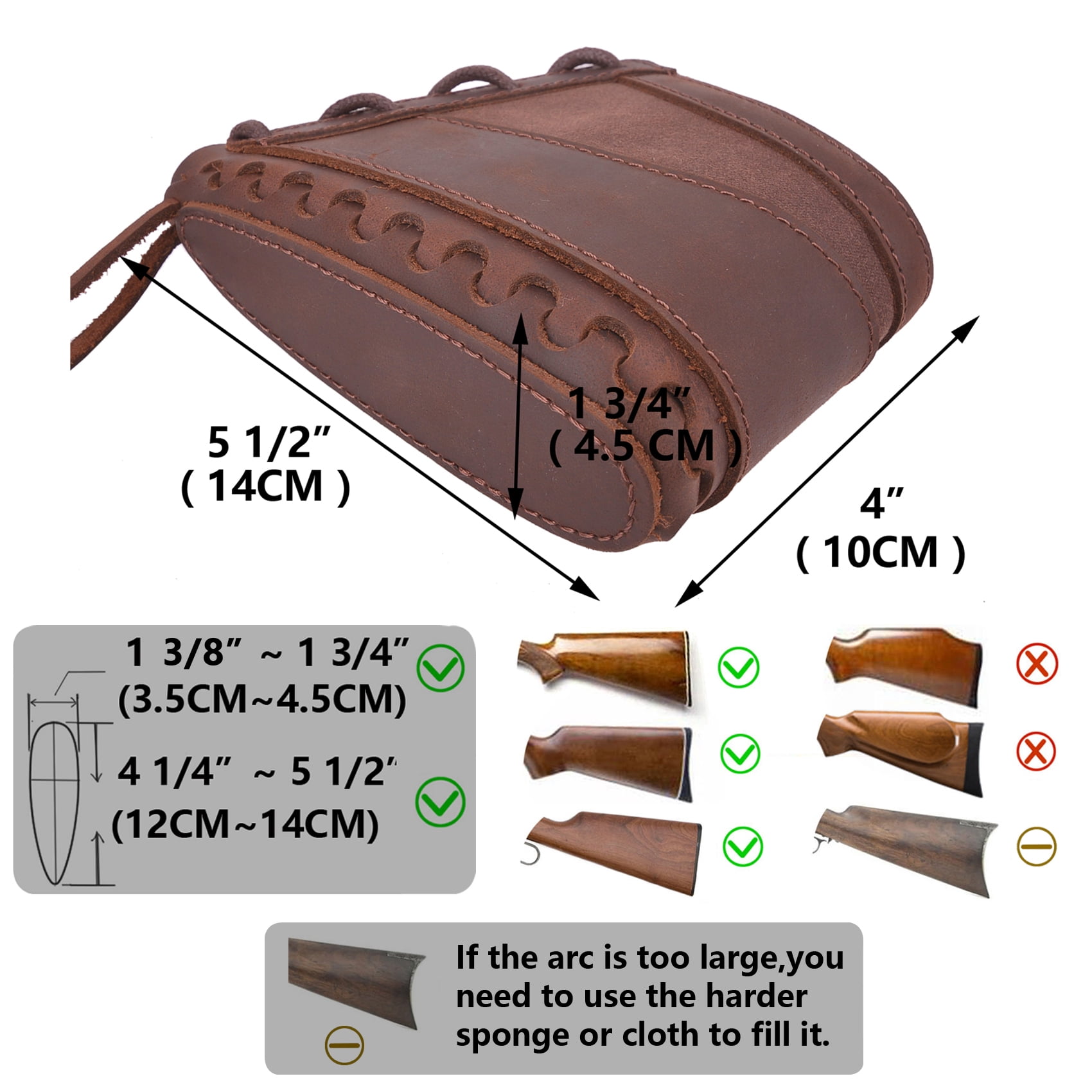 WAYNE'S DOG Leather Rifle Buttstock Canvas Recoil Pad Gun Stock Cover for Hunting Shooting