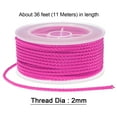 thumbnail image 2 of Nylon Thread Twine Beading Cord 2mm Extra-Strong Braided Nylon Crafting String 11M/36 Feet, Hot Pink, 2 of 7