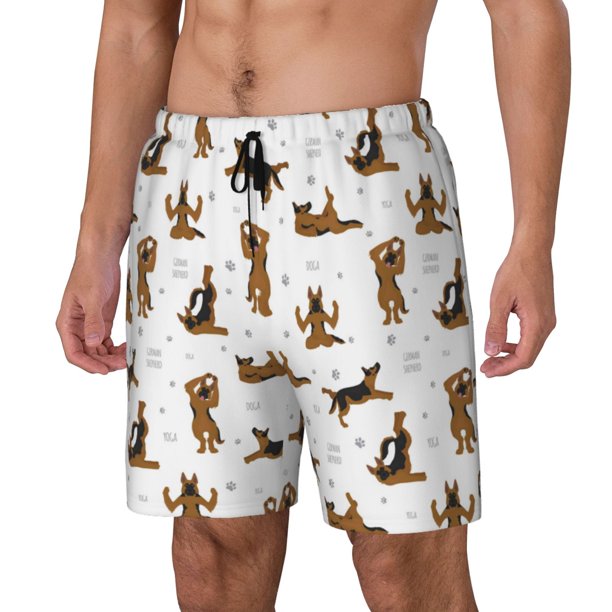 Balery German Shepherd Dog Bañador para hombre, shorts de playa de secado rápido con entrepierna y forro de compresión-XX-Large