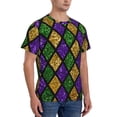 thumbnail image 5 of Rocae Mardi Gras Shiny Green Purple for Men's Moisture-Wicking Crew Tee - T-Shirt for Sports, Outdoor Activities, and Casual WearX-Large, 5 of 9