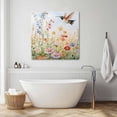 thumbnail image 3 of Spring Floral Wall Art Painting on Canvas, Hummingbird Summer Botanical Watercolor Canvas Art Home Prints Wall Art Framed Modern Artwork for Living Room Bedroom Wall Decor 20x20in, 3 of 9