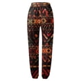 thumbnail image 4 of Women's Wide Leg Pants Print Harem Trousers Slip On Trousers Boho Beach Trousers Lightweight Casual Loose Trousers With Pockets Stretch Dress Casual Flowy Palazzo Pants Women, 4 of 7