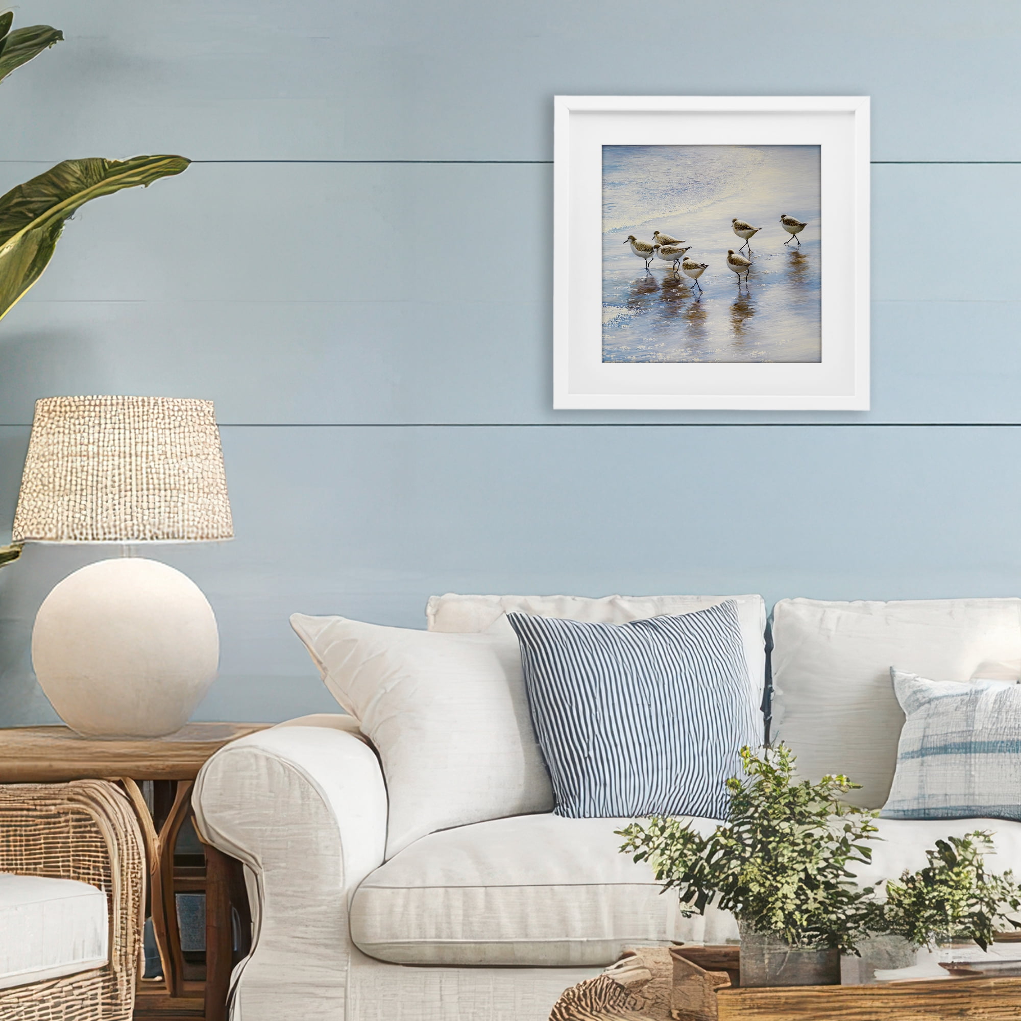 Stupell Industries Sand Dancers on Shore White Framed Print Under Glass, design by Bruce Nawrocke
