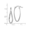 thumbnail image 3 of 10K White Gold Polished Twisted Oval Hoop Earrings, 3 of 4