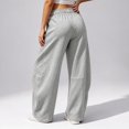 thumbnail image 4 of Womens Barrel Sweatpants, Baggy Wide Leg Lounge Pants Drawstring Elastic Waist Soft, 4 of 7