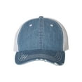 thumbnail image 2 of Mega Cap Unisex Herringbone Unstructured Contrast Stitch Trucker Cap, 2 of 3