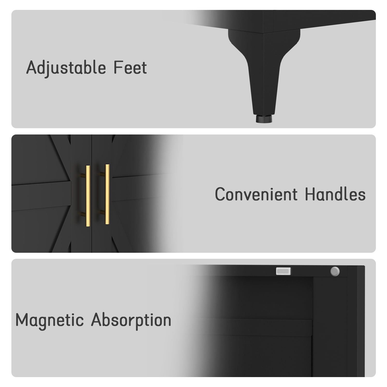 Adjustable 2 Doors Storage Cabinet Kitchen Pantry Cabinet With Adjustable Shelves all Steel Cabinet Locker for Kitchen, Living Room, Dining Room and Office