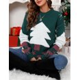 thumbnail image 6 of Christmas Sweaters for Women Reindeer Snowflake Holiday Ugly Knits Long Sleeve Pullover, 6 of 8