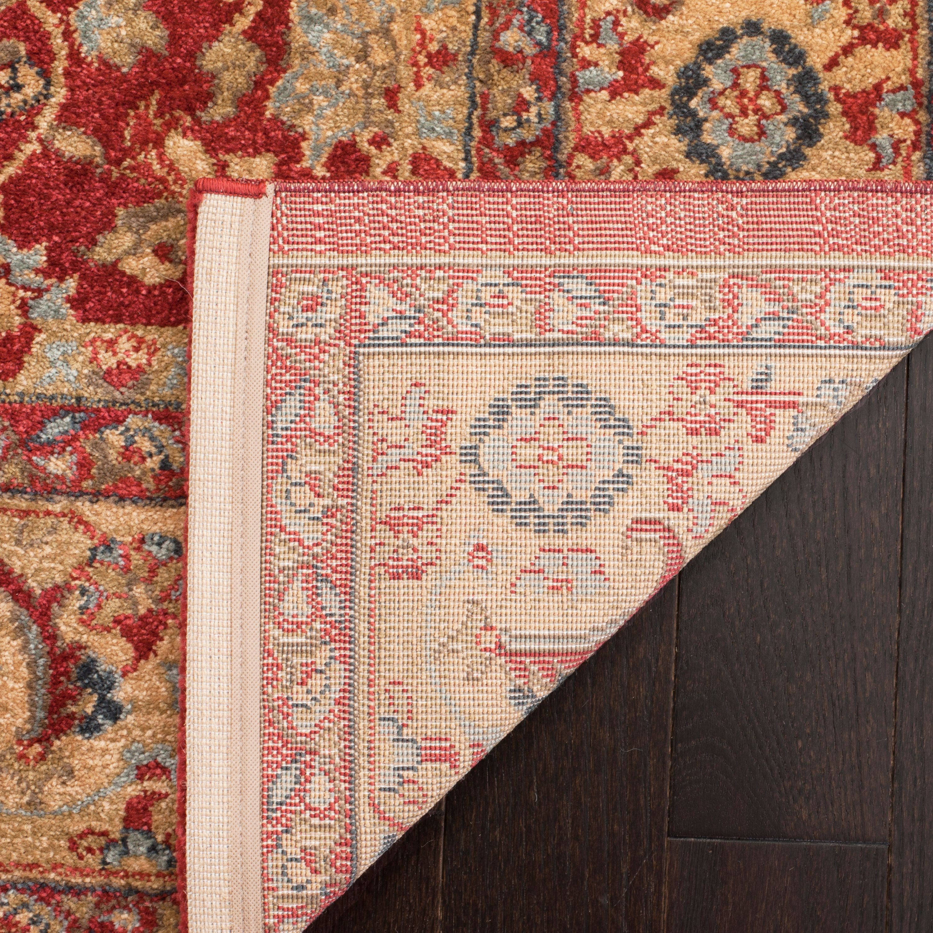 SAFAVIEH Mahal Gorgi Floral Bordered Runner Rug, Red/Natural, 2'2" x 20'