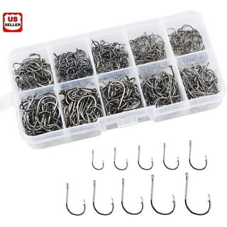 50 Boxed Tubes Fishing Hooks Set With Ring And Perforated Fish