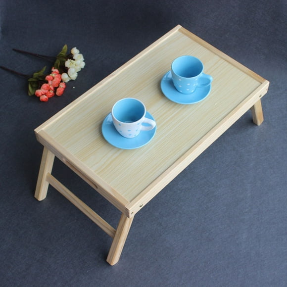 OULII 1Pcs Wood Bed Eating Tray Portable for Tea Time