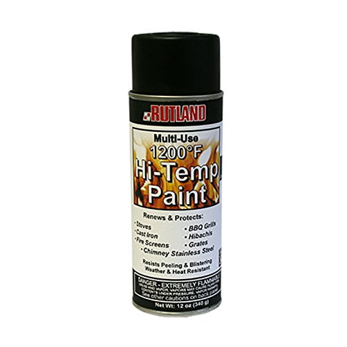 Rutland Products 80 Hi-Temp Paint, Fl Oz (Pack of 1), Black, 12