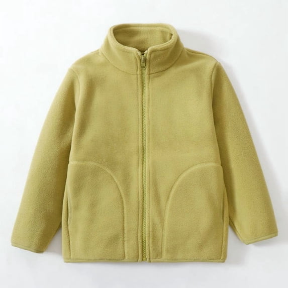 lnmuld Kids Jacket Childrens Jacket Stand Collar Zipper Shirt for Autumn Winter School Wear Boys Girls Top Warm Outerwear Solid Color Size:16-17Years