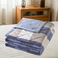 thumbnail image 4 of SPOORYYO Soft Thin Comforter for Summer Air-Conditioned Sleeping Machine Washable Four Season Comforter Single Double Blanket, D, 100x150CM, 4 of 6