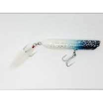 Atom Freshwater 2 oz Striper Swiper, Top Water Hard Bait, Popper Fishing Lure, Blue Silver, Lakes.