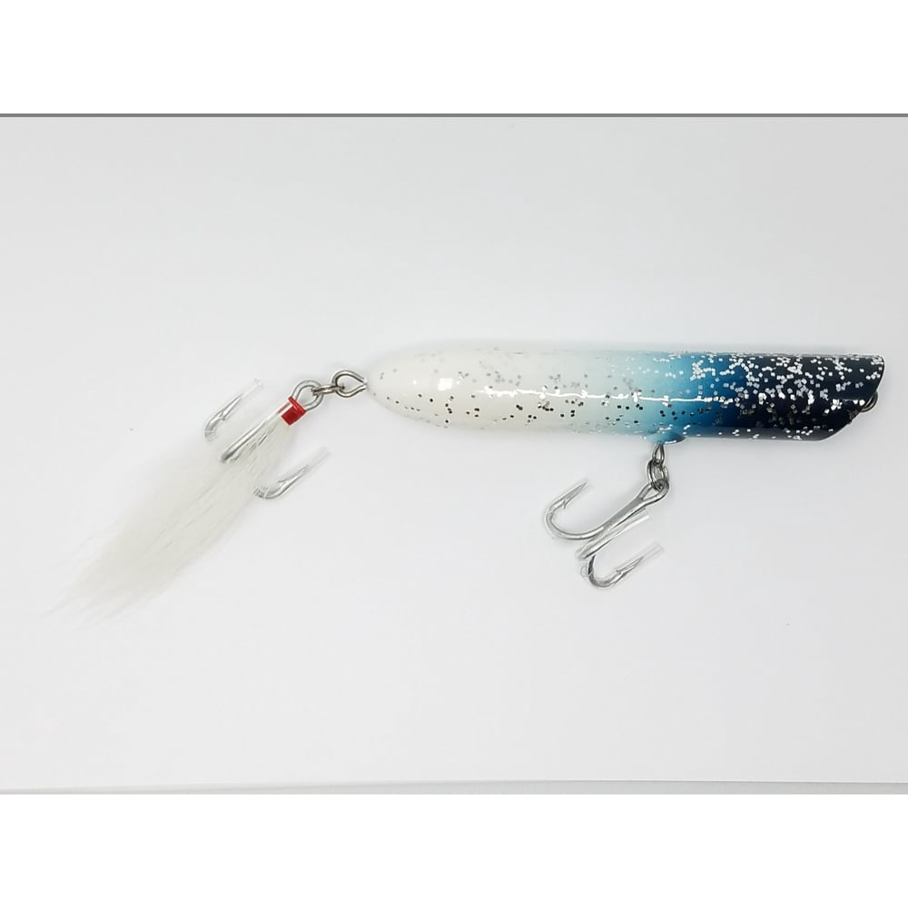 Atom Freshwater 2 oz Striper Swiper, Popper Fishing Lure, Blue Silver