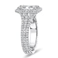 thumbnail image 4 of Oryn Jewelry Wedding Band in 14K White Gold Plated - 2.1 Ct Radiant Moissanite - Multi-Row Halo Engagement Band for Women, 4 of 5