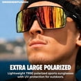 thumbnail image 3 of Grinderpunch Running and Baseball Sport Sunglasses for Men and Women, UV400 Protection - Red, 3 of 10