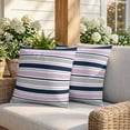 thumbnail image 3 of 26x26 Pillow Covers Set of 2, Pink Grey Striped Square Throw Pillow Covers for Couch/Sofa/Living Room, Farmhouse Stripes Modern Abstract Art Decorative Soft Pillowcases for Couch Throw Pillows, 3 of 9