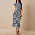 thumbnail image 2 of Dresses for Women, Women's 2026 Summer Bodycon Midi Dress Casual Striped Cap Sleeve Party Wedding Guest Dresses Vacation Outfits, 2 of 6