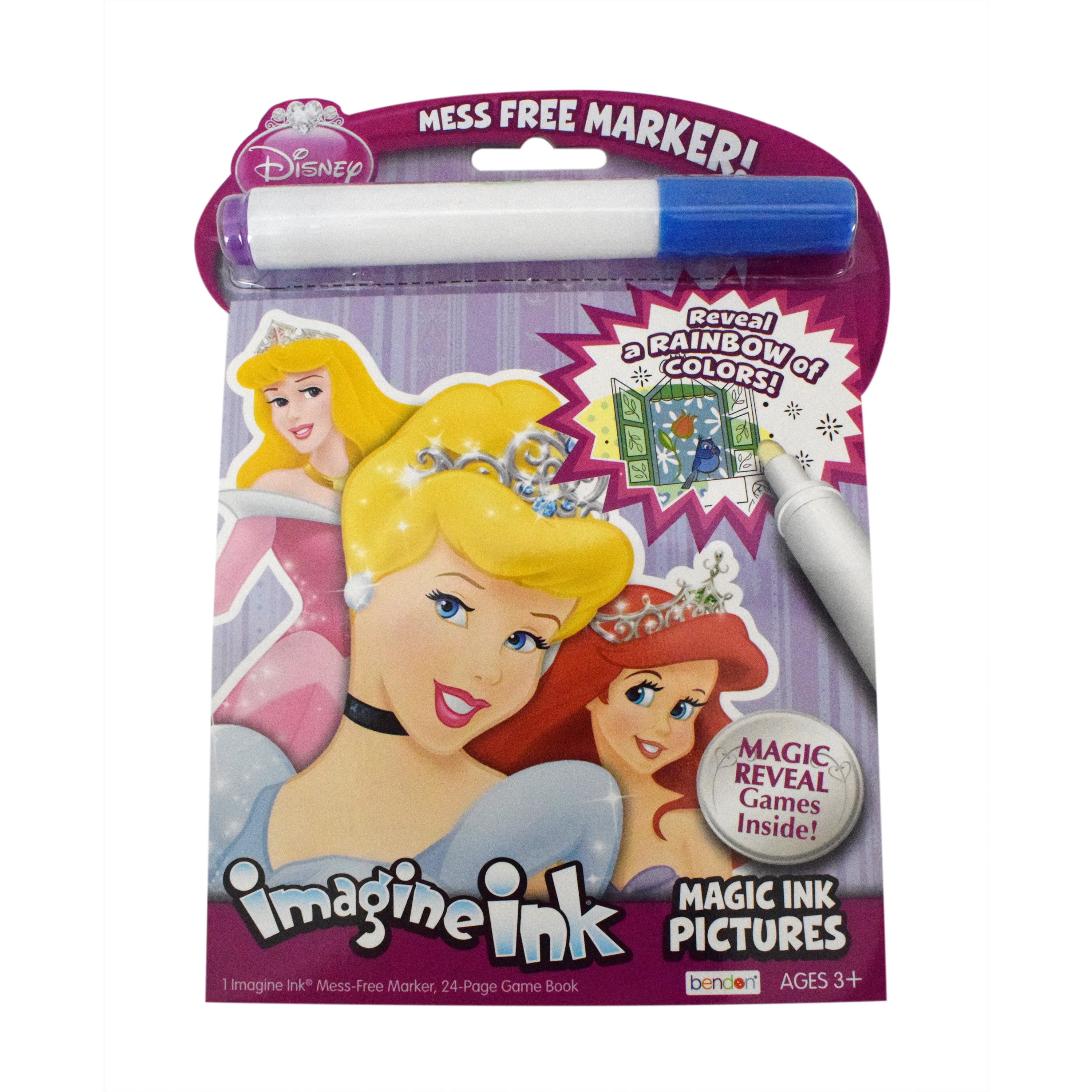 Bendon Disney Princess Imagine Ink Mess Free Marker Kids Book