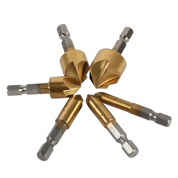 Juego de Brocas Avellanadoras ANGGREK 6 Uds HSS Vástago Hexagonal 1/4' 6 Mm-19 Mm