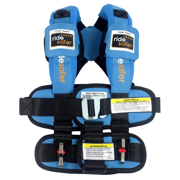 Asiento de coche RideSafer extra grande, azul, ligero, portátil