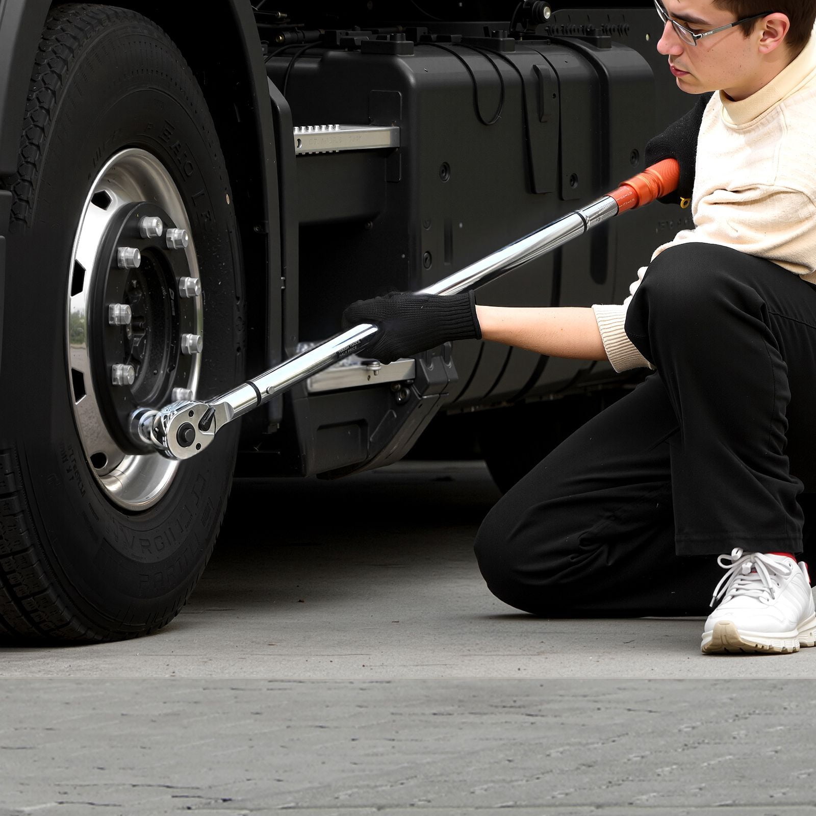 Chateauy 3/4 Inch Drive Click Torque Wrench 100-600 lbf-ft 136-814N.m Dual-direction 48-tooth High Precision Alloy Steel Torque Wrench for Automobile Repair
