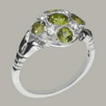 thumbnail image 2 of LBG British Made Spectacular 18k White Gold Natural Peridot & Cubic Zirconia Womens Promise Ring - 33 size options - Size 10.5, 2 of 7