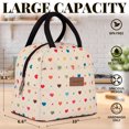 thumbnail image 4 of Zulay Kitchen Reusable Insulated Lunch Tote Bag - Beige with Hearts, 4 of 7