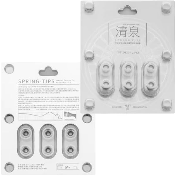 wonima02 MOONDROP Spring Tips Silicone Eartips for Nozzle Diameter from 4.8mm-6.4mm Acoustic waveguide + Double Support Structure Silicone Earphone Ear-Tips 3pairs (M-3pairs)