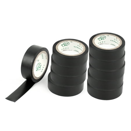 Unique Bargains 10 Pcs PVC Electrical Wire Insulating Tape Roll Black