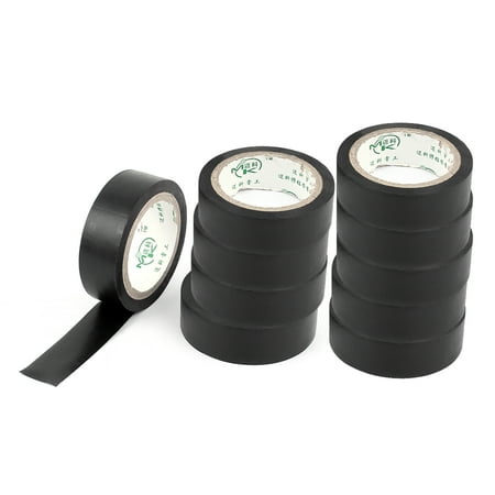 Pvc Electrical Insulating Tape Unique Bargains 10 Pcs PVC Electrical Wire Insulating Tape Roll Black 0.19mmx17mmx5mm ()