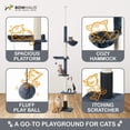 thumbnail image 4 of CAPHAUS Floor to Ceiling Cat Tree, Adjustable Height 104”-115” Multi-Tier Cat Climbing Tower w/ Itching Scratcher, Cozy Hammock, Interactive Playball, Platforms for Indoor Cats, Beige, 4 of 8