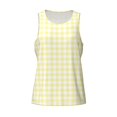 thumbnail image 4 of Xecao Lemon Yellow Checkboard Men's Tank Top Workout Quick Dry Sleeveless Gym Jogging Muscle Shirts Summer Swim Beach Tops, 4 of 9
