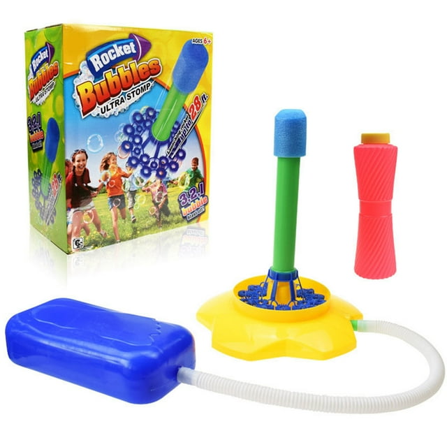 Pedal Rocket Bubble Toy, juguete de cohete de burbujas para niños, juguete de cohete para niños, juguete de cohete con pedal, compacto y ligero
