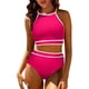 thumbnail image 2 of Traje de Baño de 2 Piezas para las Mujeres Hawaiana Estampado Tropical Cami Bra con Volantes, Juegos de Baño de Ropa de Playa para la Piscina Y el Mar, 2 of 7