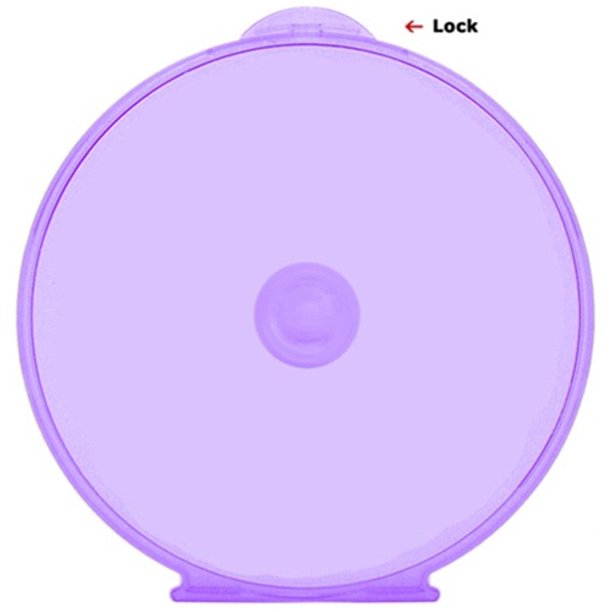 CheckOutStore 100 Purple Color Round ClamShell CD/DVD Case with Lock