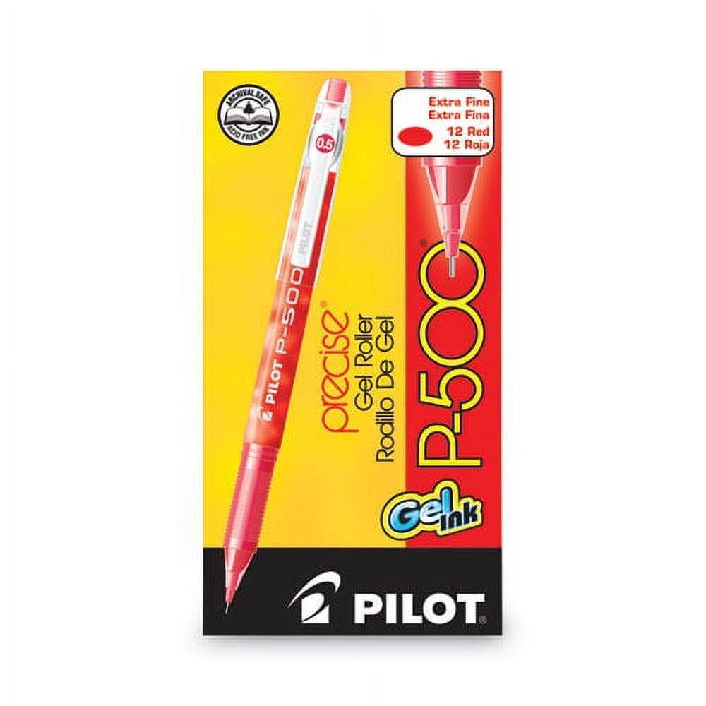 Precise P-500 Gel Pen, Stick, Extra-Fine 0.5 Mm, Red Ink, Red Barrel, Dozen | Bundle of 2 Dozen