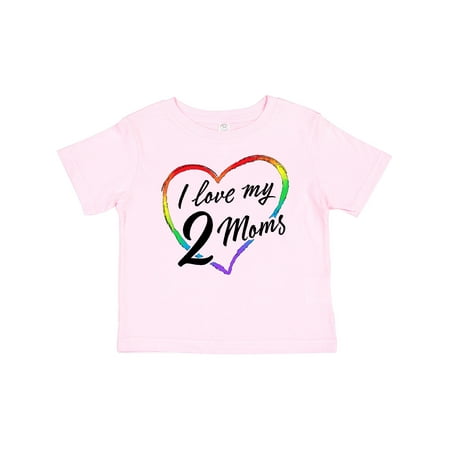 

Inktastic I Love My 2 Moms with Rainbow Heart Gift Baby Boy or Baby Girl T-Shirt
