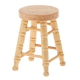 thumbnail image 4 of 1/12th Wooden Unpainted Round Bar Stool Model, Wooden Furniture Miniatures 1/12, 4 of 8
