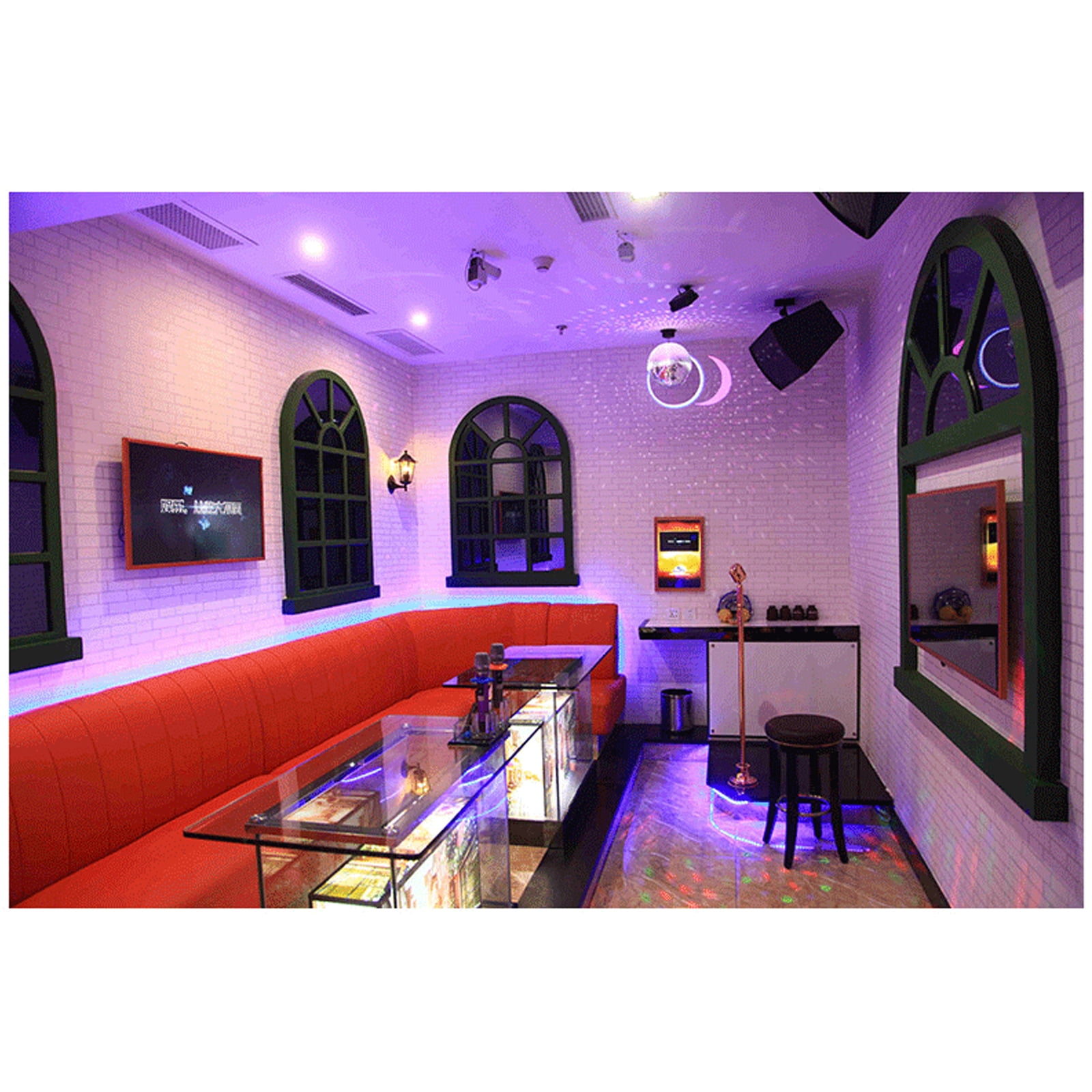Rotating Mirror Disco Ball Motor Hanging Sound Control 18 Led Light Beads for Home Bar Party DJ Stage Light Background