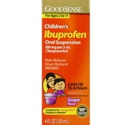 Good Sense Children's Ibuprofen Pain Reliever/Fever Reducer Oral Suspension, Grape 4 oz