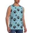 thumbnail image 2 of Kdxio Cute Dog Footprints for Men's Muscle T-shirt,Sleeveless for Workout Running Athletic Gym Lounge Casual, 2 of 7
