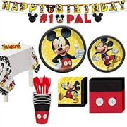 Party City Mickey Mouse Forever Kids Birthday Party Supplies for 8 Guests, Plates, Napkins, Cups, Utensils, Decorations