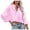 A-Pink986, variant on XIAONU Women's Oversized Cropped Shirt Loose Long Sleeve Collar Pullover Tunic Casual Trendy Daily Streetwear Blouse