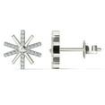 thumbnail image 2 of aaXia 10K White Gold 1/10ct TDW Diamond Sunburst Stud Earrings, 2 of 5