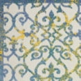 thumbnail image 5 of HomeRoots 3' X 4' Ivory And Blue Damask Non Skid Indoor Outdoor Area Rug, 5 of 6