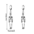 thumbnail image 2 of Skull & Bone Dangle Earrings - Trendy Skeleton Drop Earrings for Women - Halloween Clip-On or Pierced Gothic Jewelry - Scary Costume Accessories, 2 of 3